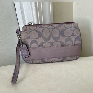 Coach Monogram Wristlet in Lavender and Beige